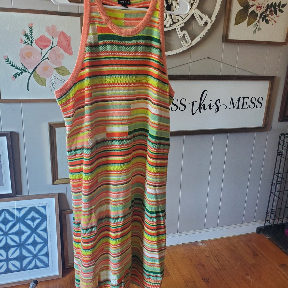 Torrid Multicolor Striped Maxi Dress